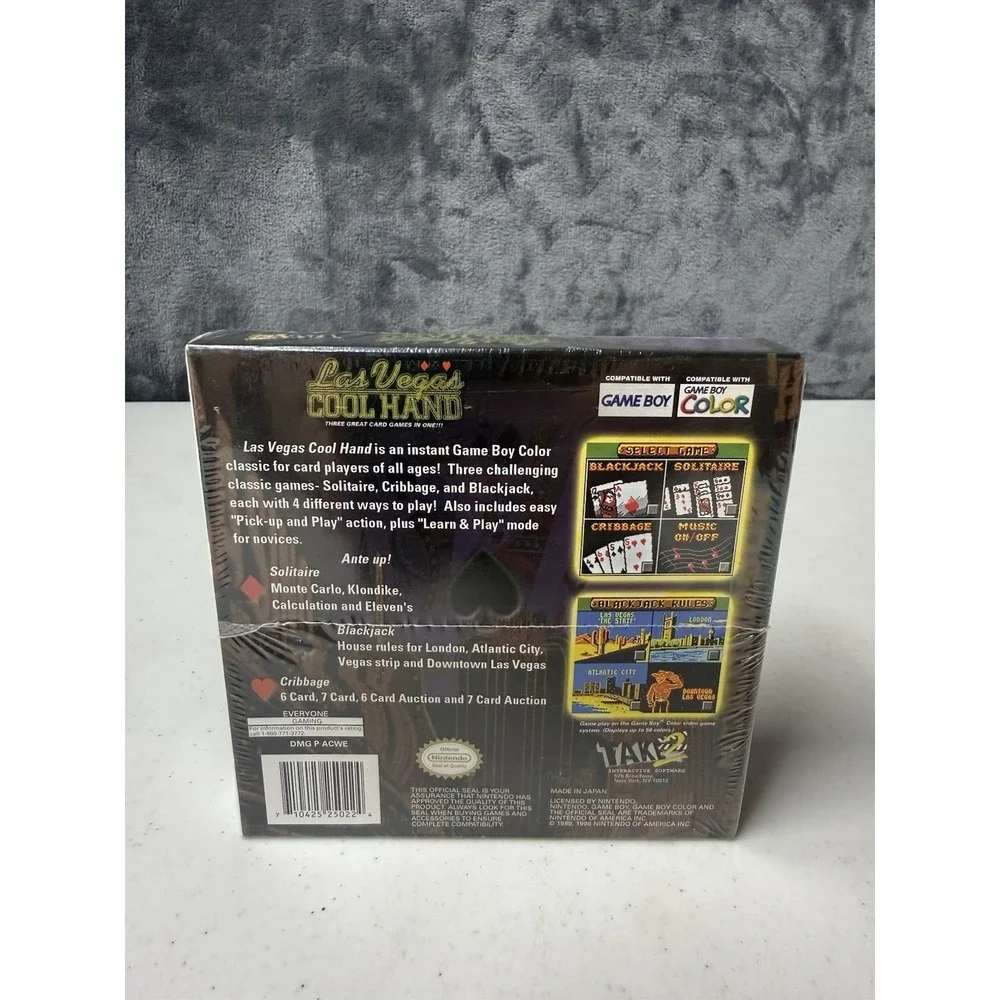 Las Vegas Cool Hand - Nintendo Gameboy Color Casino Card Games - New Sealed